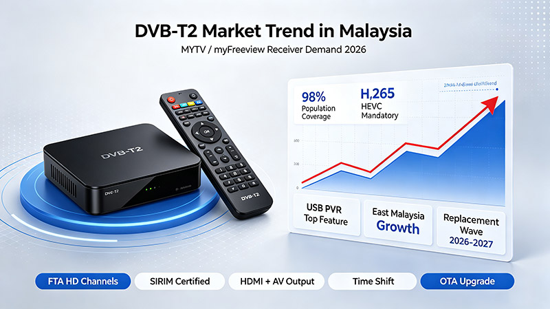 แนวโน้มตลาด DVB-T2 ในมาเลเซีย (2026 myFreeview / MYTV)